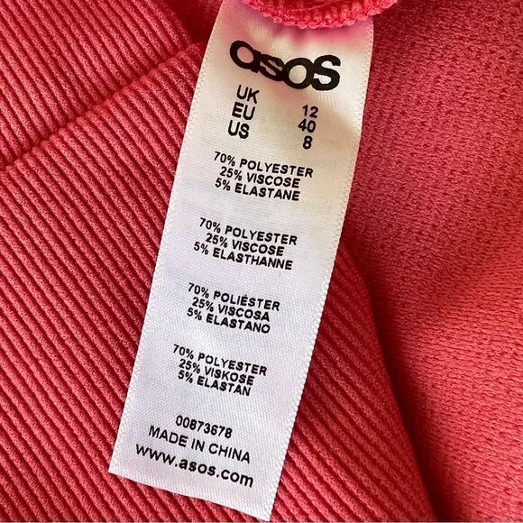 ASOS Classic Cocktail Mini Dress Coral Color Size 8. - Picture 7 of 8